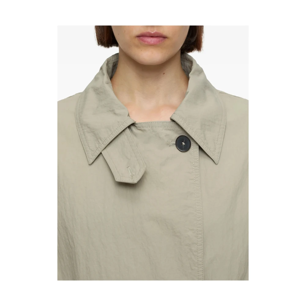 closed Beige dubbelrijig bovenkleding met ceintuurmouwen Gray Dames