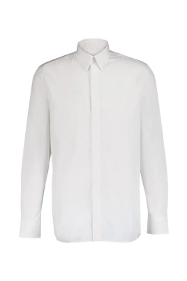 Vit Poplin Skjorta Elegans Komfort