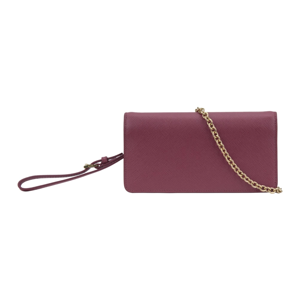 Prada Leren Schoudertas Magneetsluiting Red Dames