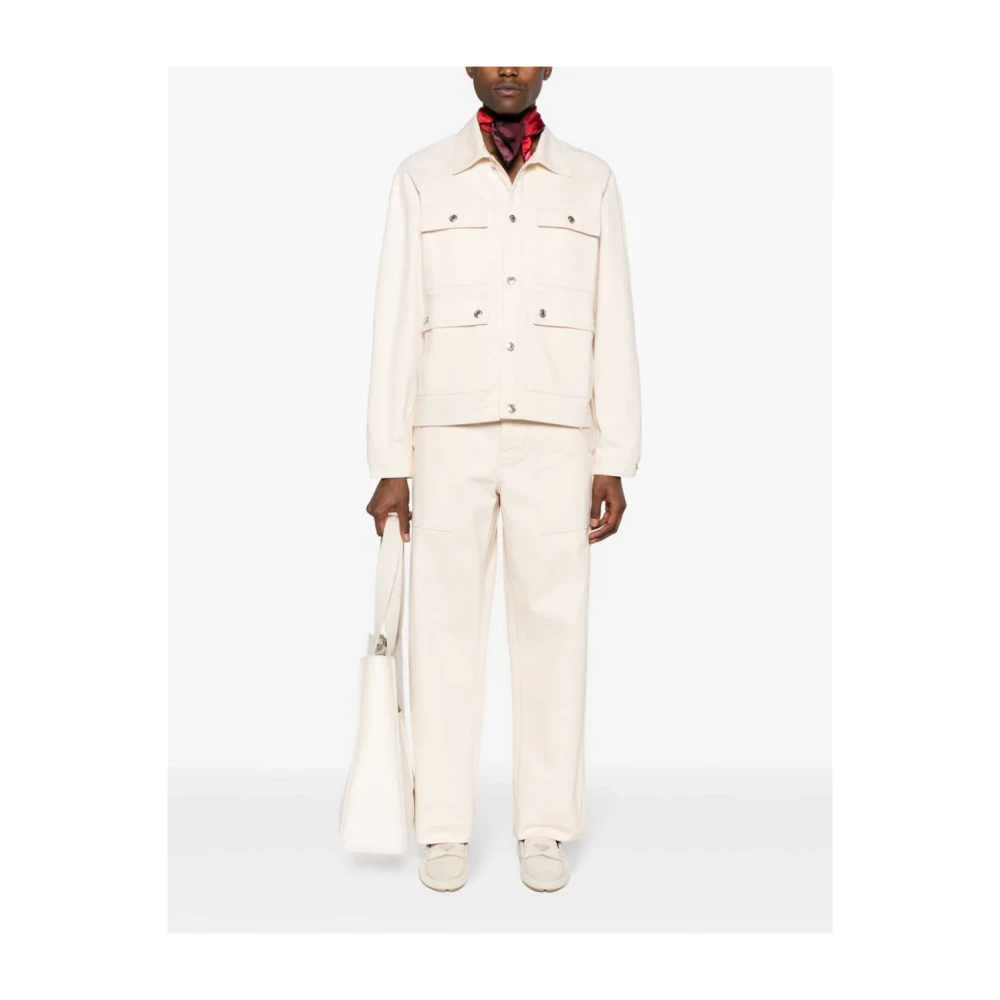Maison Kitsuné Denim Werkkleding Jas Beige Heren