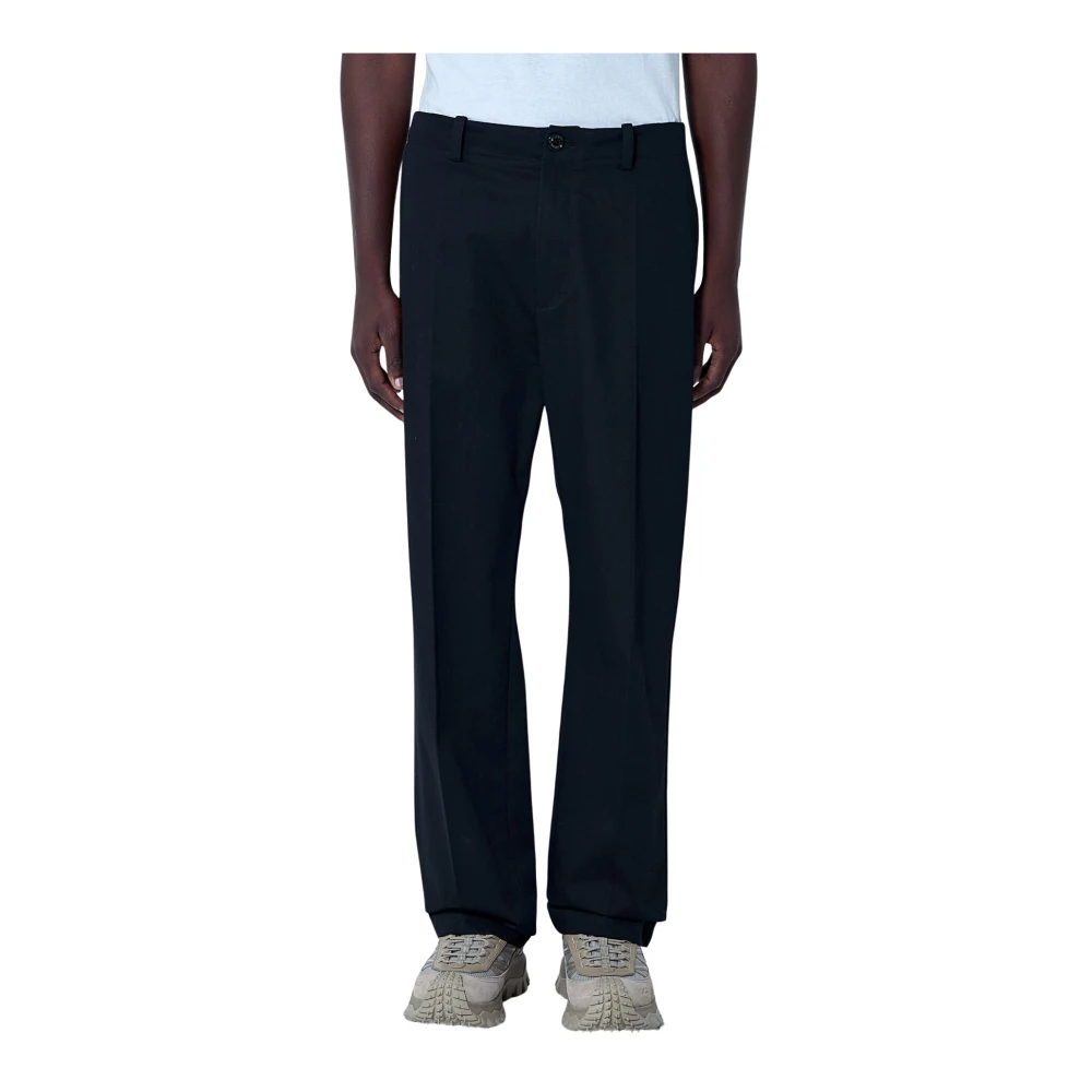Moncler Men's Black Logo Print Cotton Pants