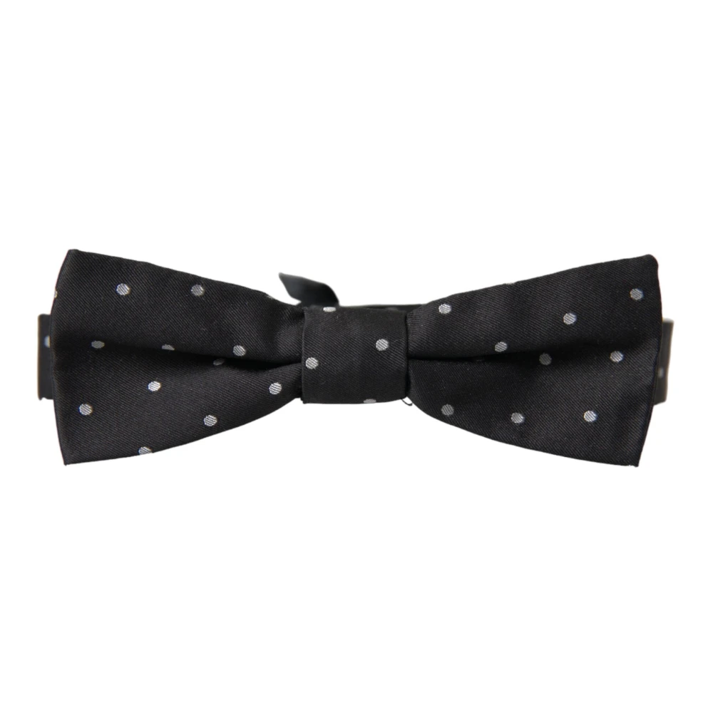 Dolce & Gabbana Polka Dot Zijden Heren Vlinderdas Black Heren