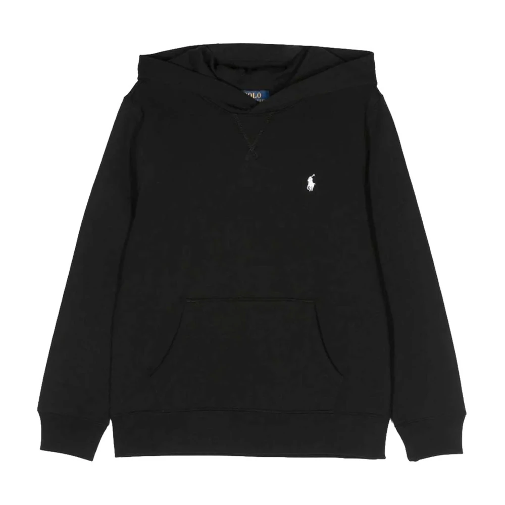 Ralph Lauren Black Hooded Sweatshirt - Male - Kids Sweatshirts - 8 Y - Kids