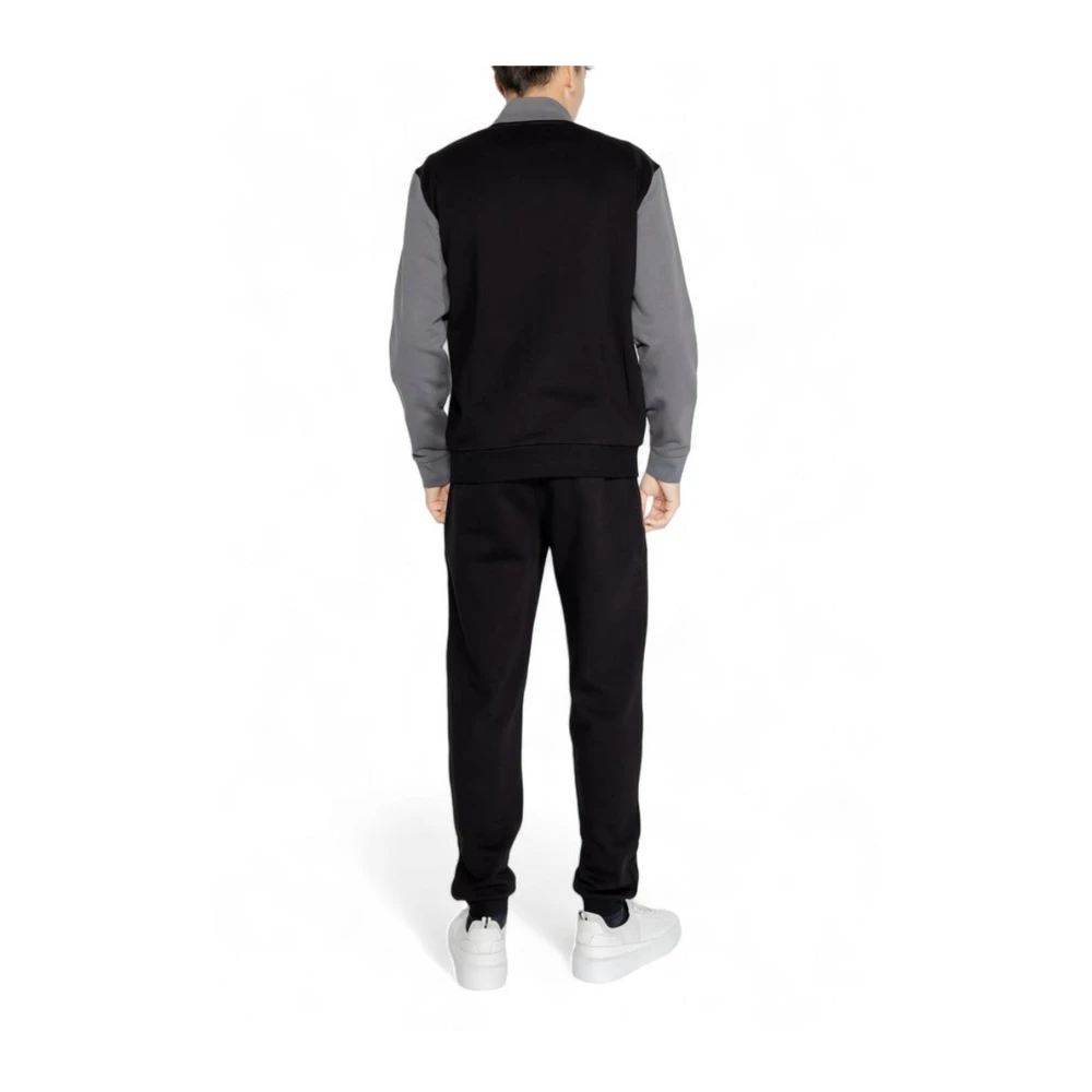 Emporio Armani EA7 Zwarte katoenen sweatsuit met comfortabele pasvorm Black Heren