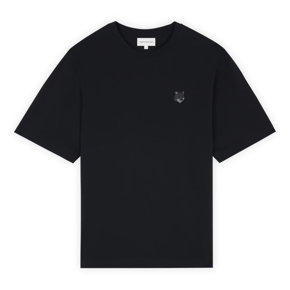 Maison Kitsuné Räv Huvud Patch T-shirt Black, Herr