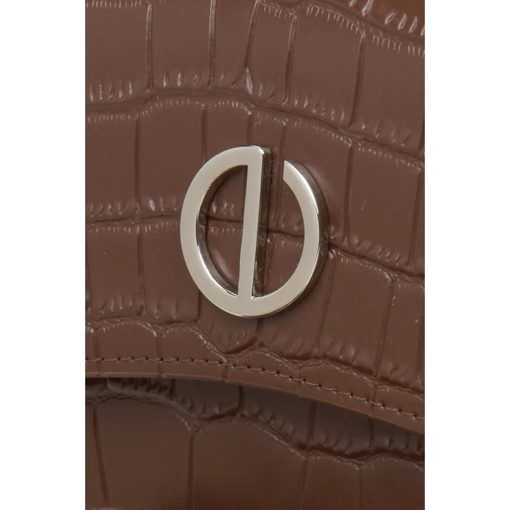 Estro Dames Kleine Bruine Leren Tas met Reliëf Er00115767 Brown Dames