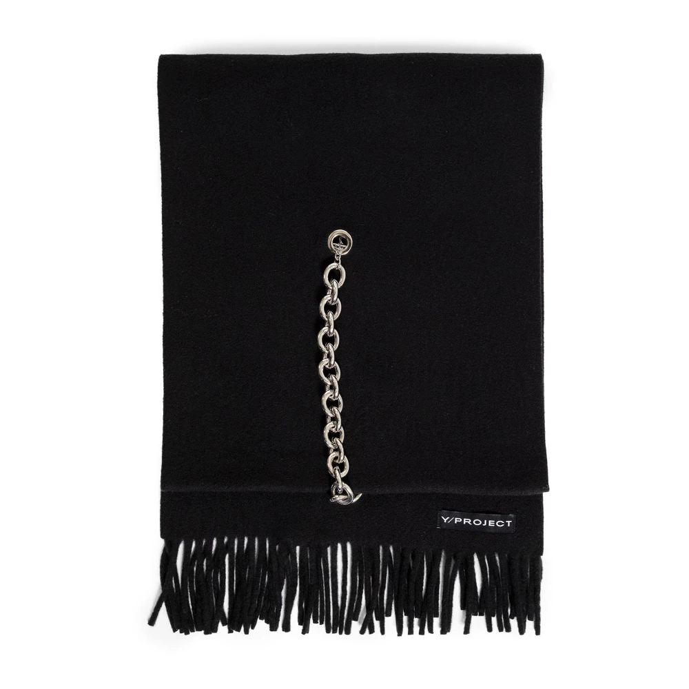 Y Project Zwart Wol Ketting Sjaal Franje Black Heren