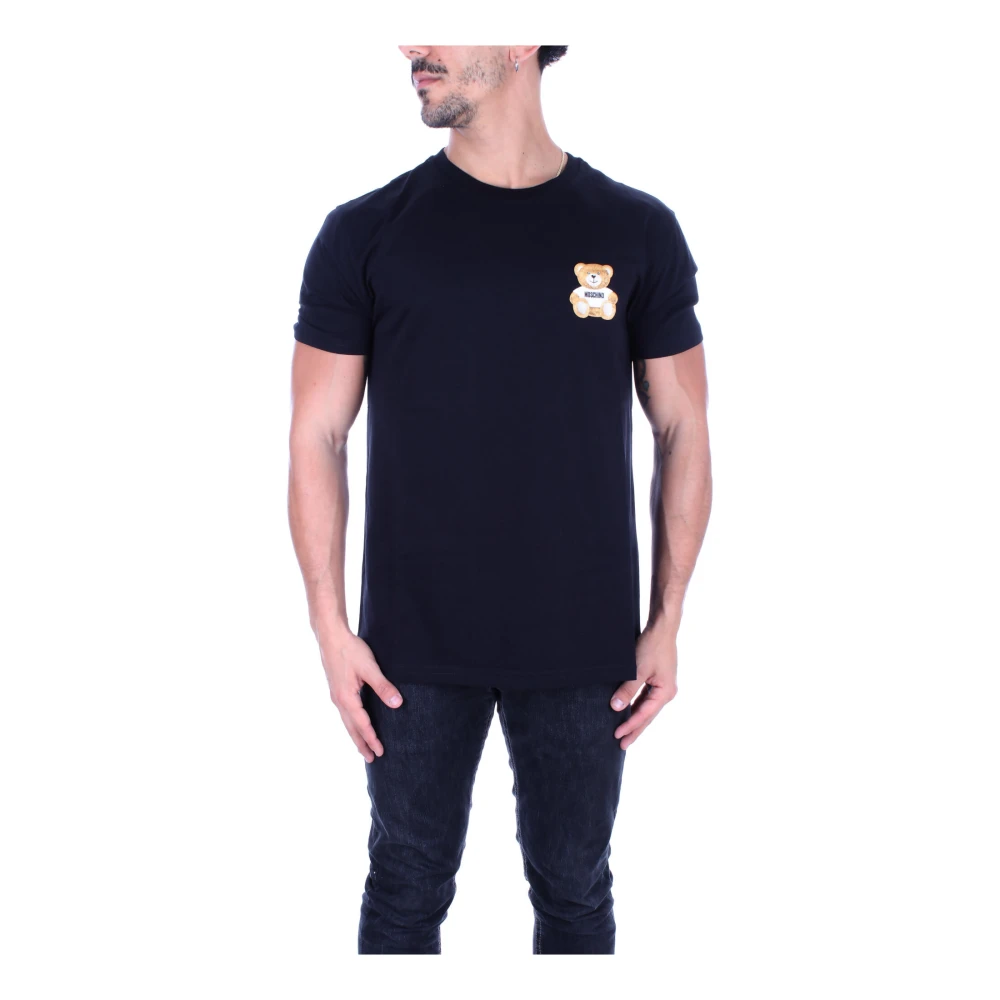 Moschino Zwart T-shirt met Teddy Bear Patch Black Heren
