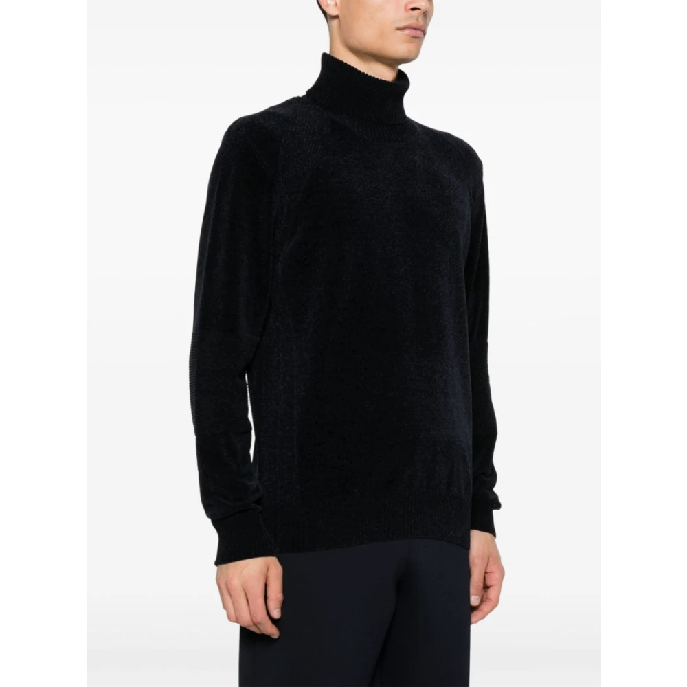 Peuterey Chenille Textuur Trui Middernacht Blauw Black Heren