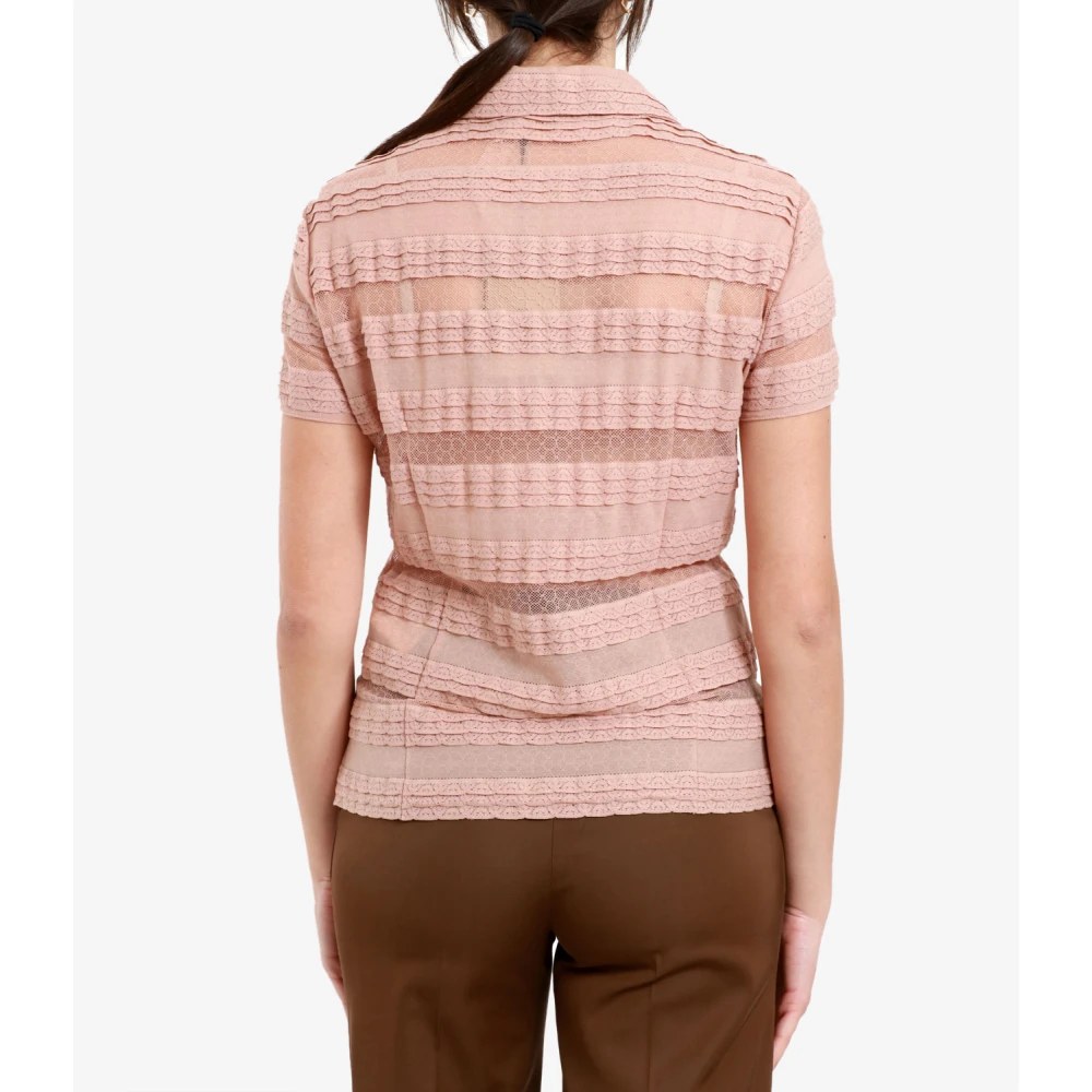 N21 Crepe Effect Weave Mock Neck Shirt Multicolor Dames