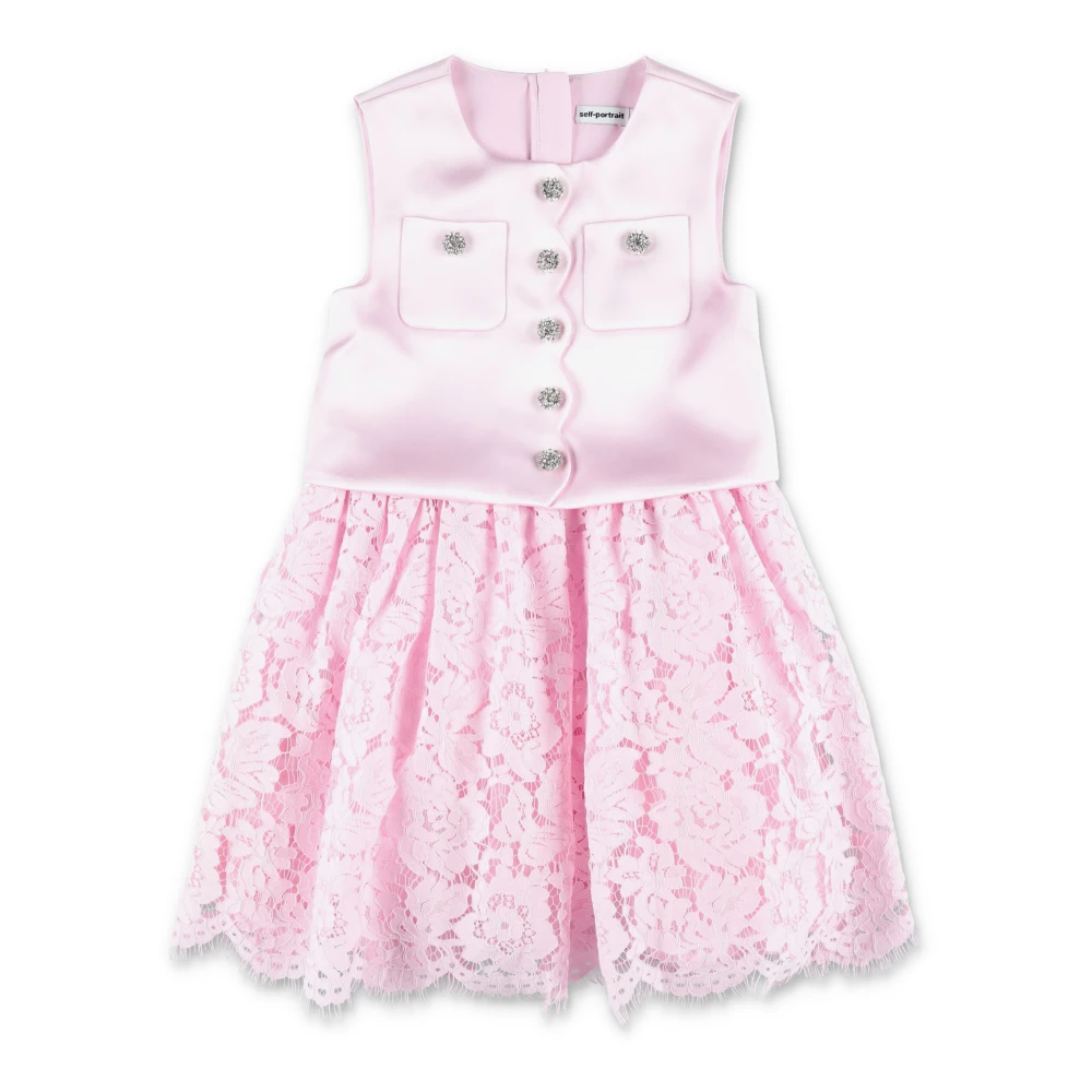 Self Portrait , Kids Occasion Wear, Female, Pink, 8 Y | 128 Cm, Skirt Lace Satin Dress