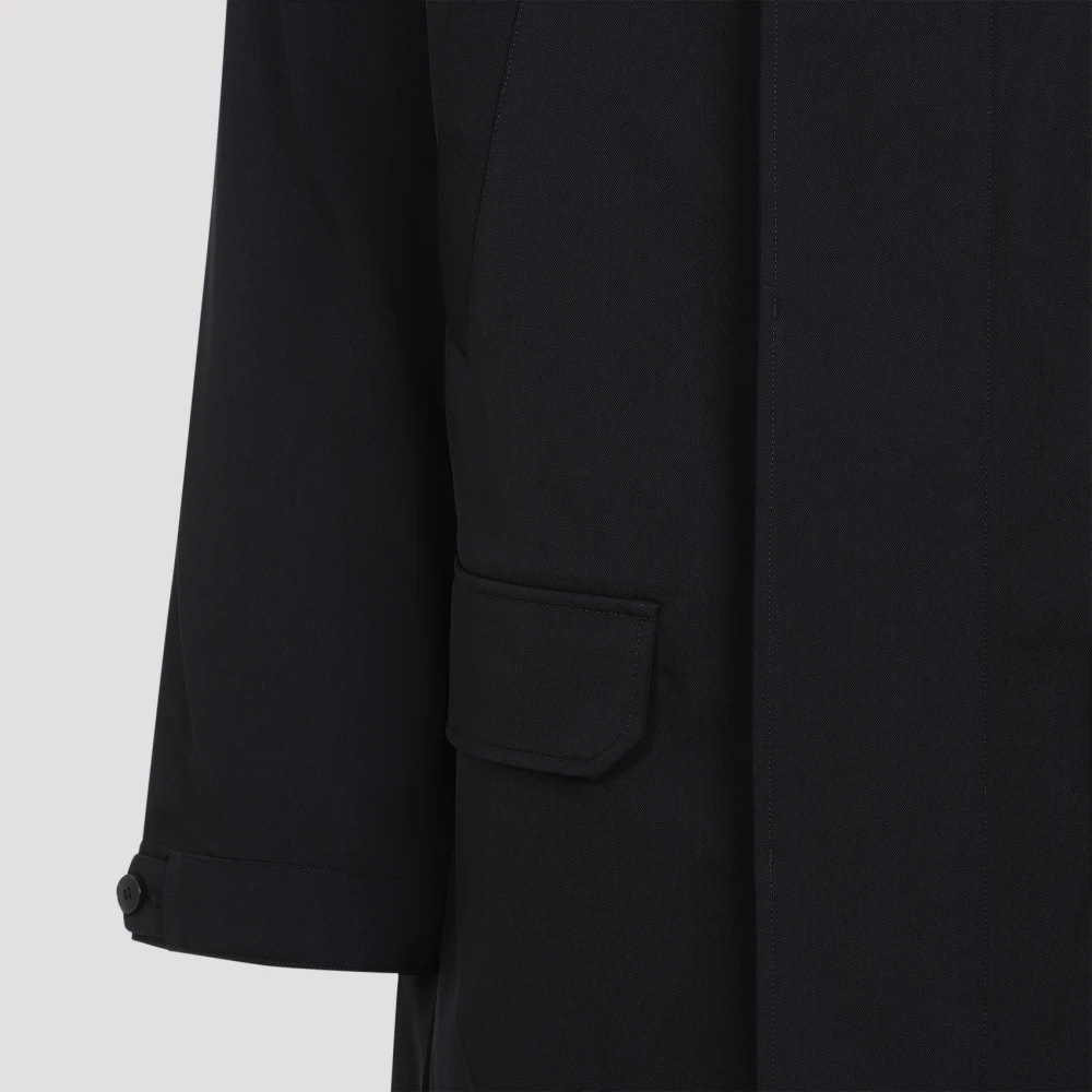 Yves Salomon Luxe Blauwe Leren Parka Jas Blue Heren