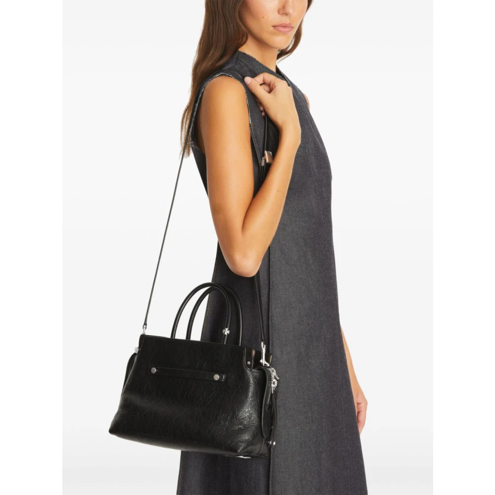 TORY BURCH Zwarte Leren Schoudertas Met Nieten Black Dames