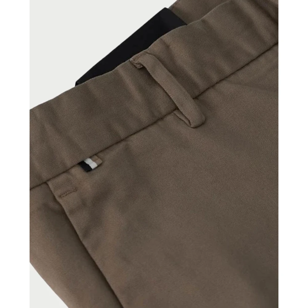 Hugo Boss Slim Fit Katoenen Chino Broek Brown Heren