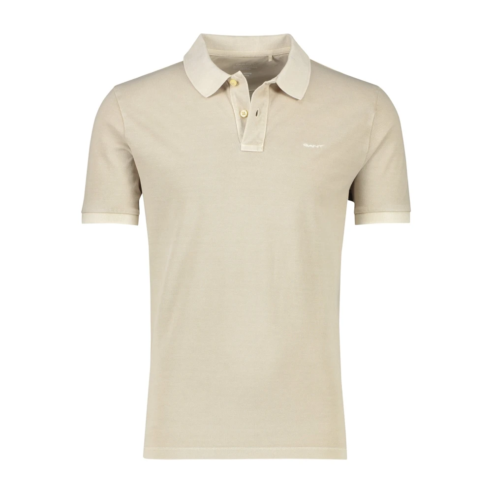 Gant Men's Beige Short Sleeve Polo Shirt Medium