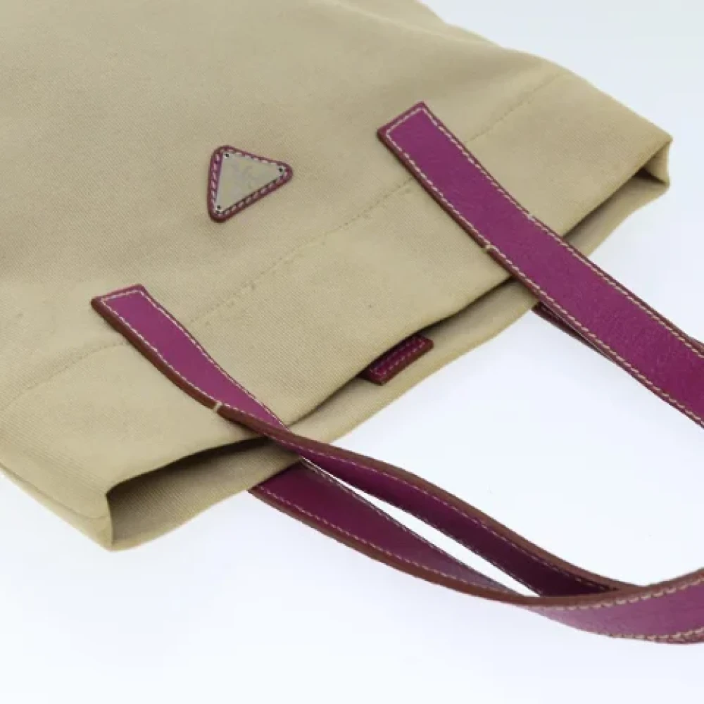 Prada Vintage Pre-owned Canvas totes Beige Dames