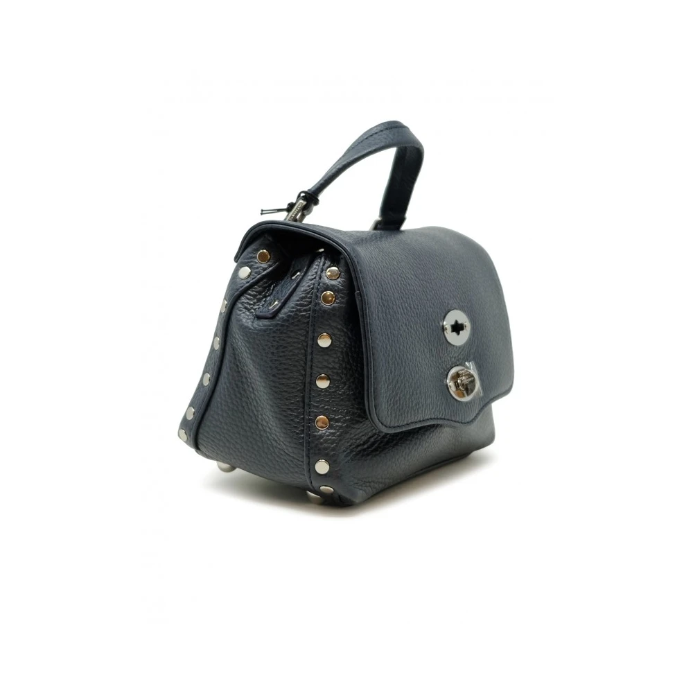 Zanellato Blauwe Leren Handtas Modern Ontwerp Black Dames
