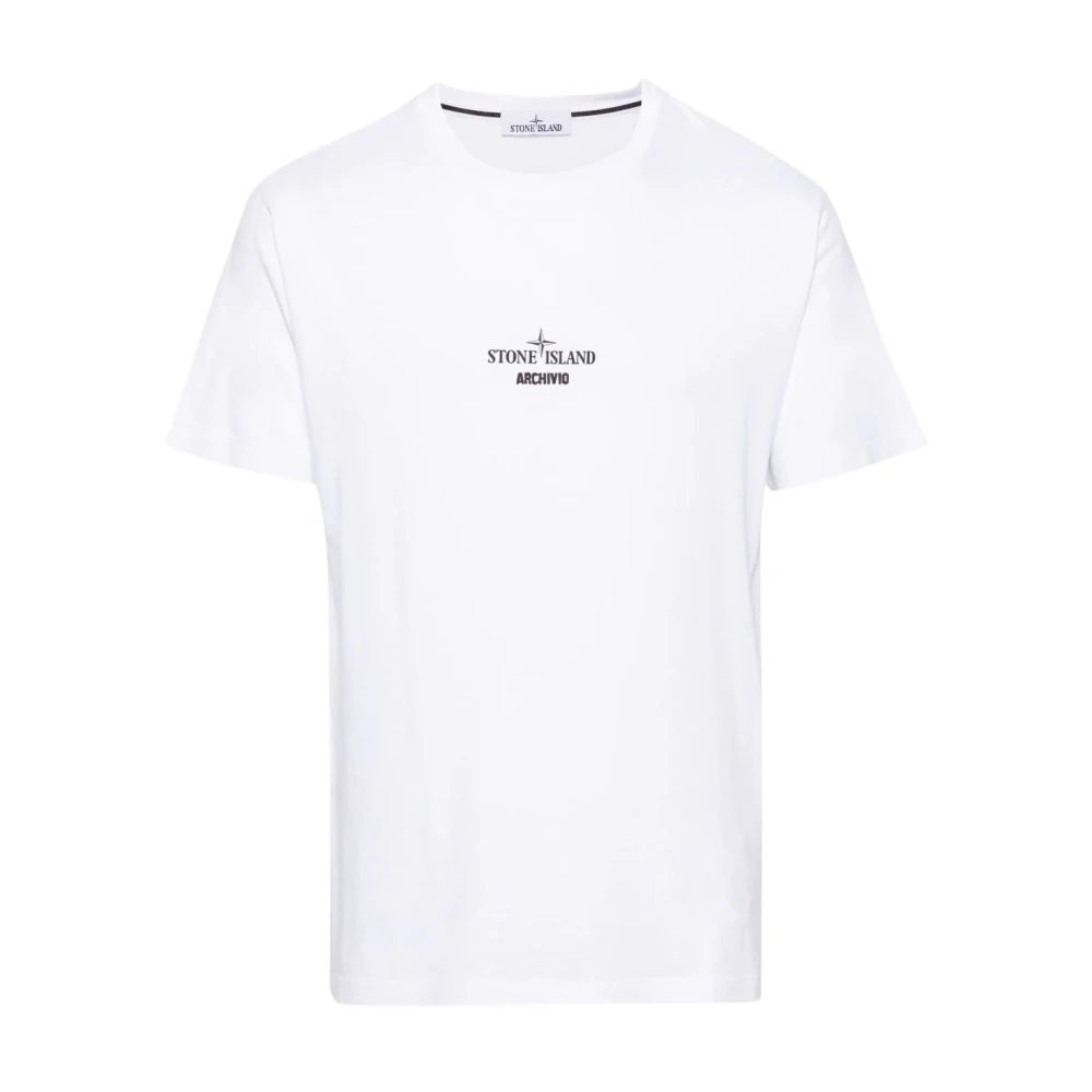 Stone Island Print T-shirt met korte mouwen White Heren