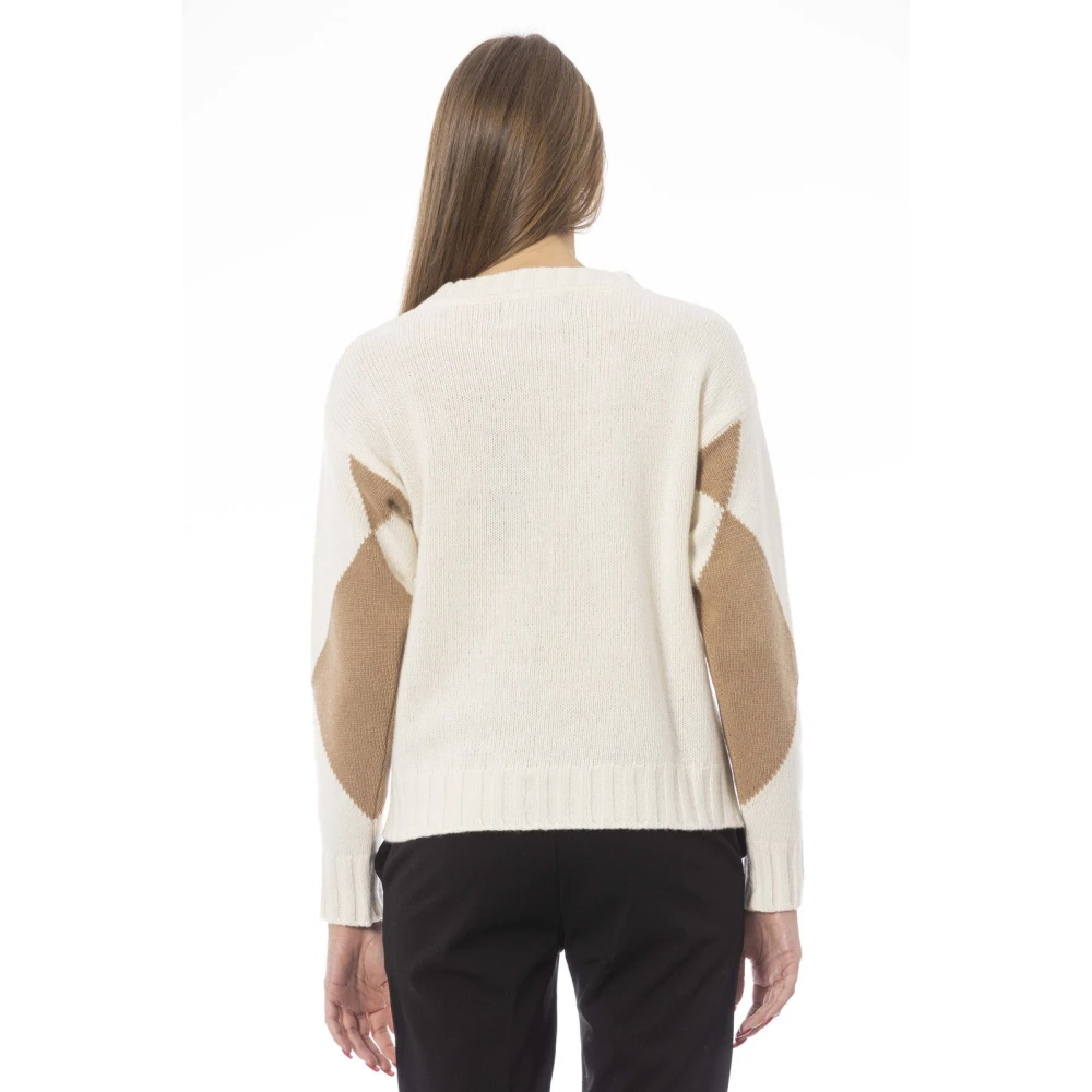 Baldinini Bootnek Lange Mouw Gebreide Top Beige Dames