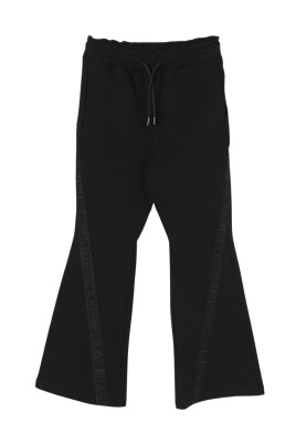 kids-black-flare-pants-with-side-logo