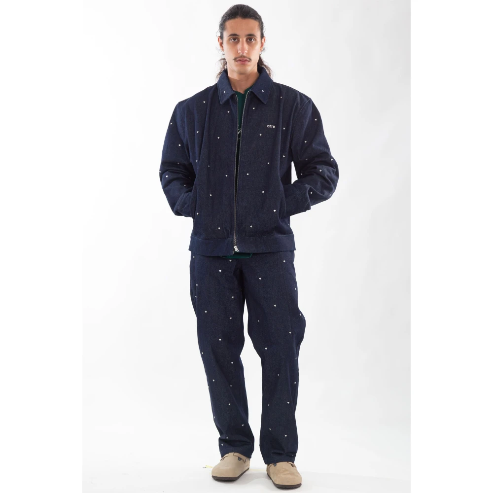 Arte Antwerp Navy Heart Rivets Jeans Blue Heren