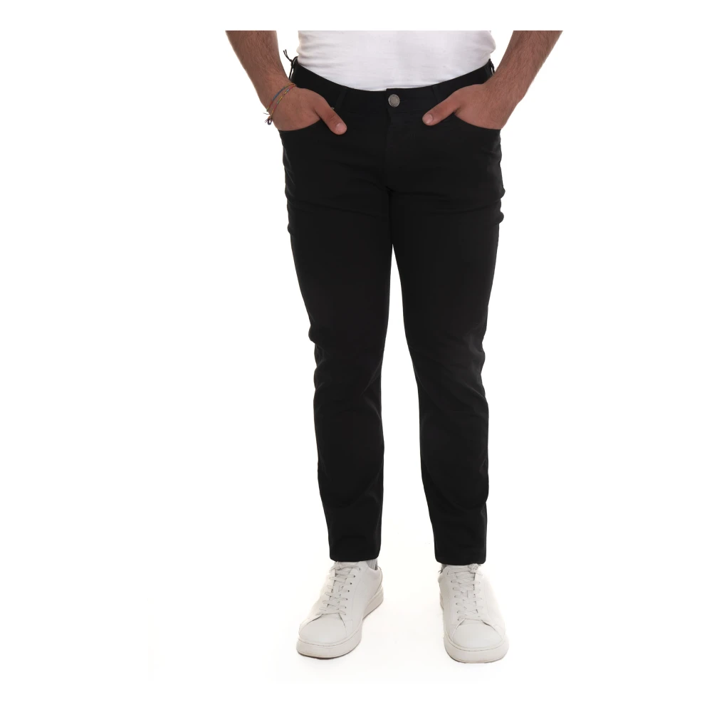 Emporio Armani Slim Fit Stretch 5-Pocket Broek Black Heren