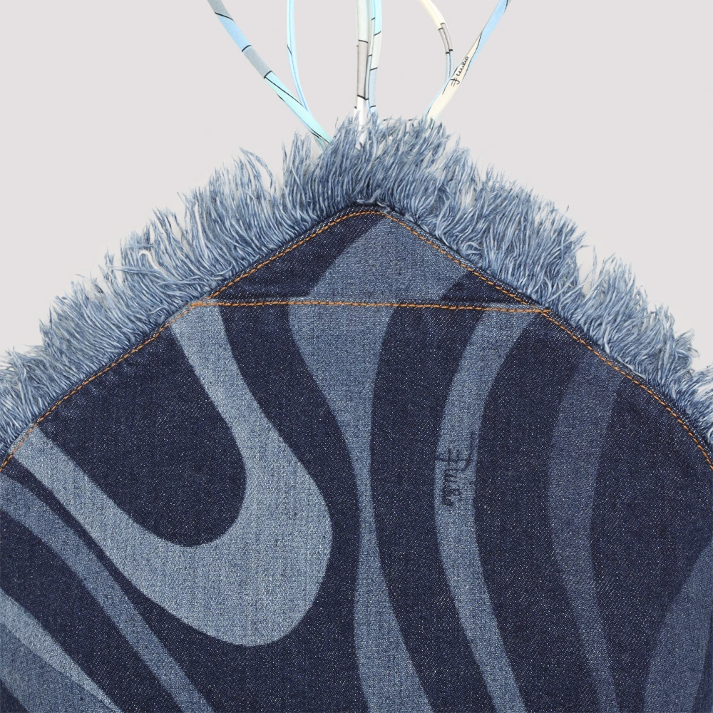 EMILIO PUCCI Denim Mouwloze Top Blue Dames