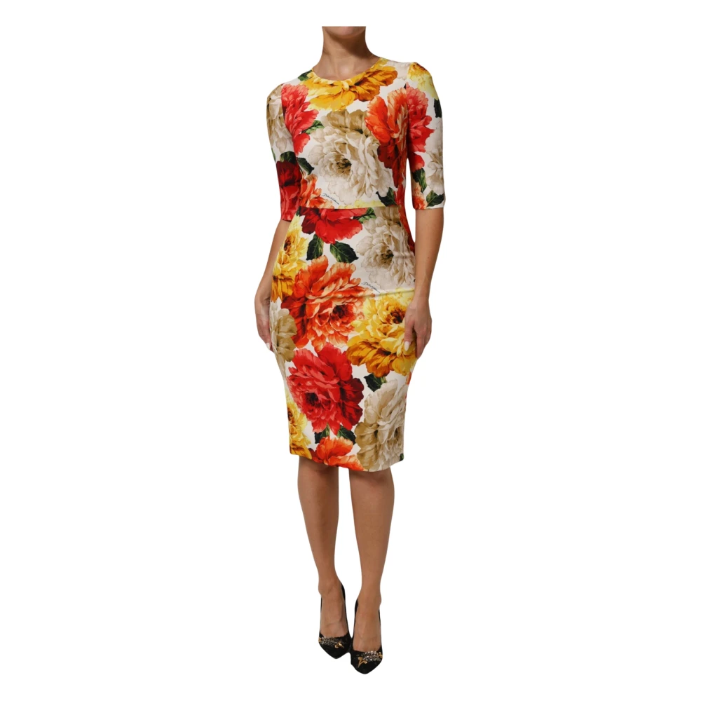 Dolce & Gabbana Women's Multicolor Sheath Short Sleeves Dress - Midi Dresses - S - Dresses