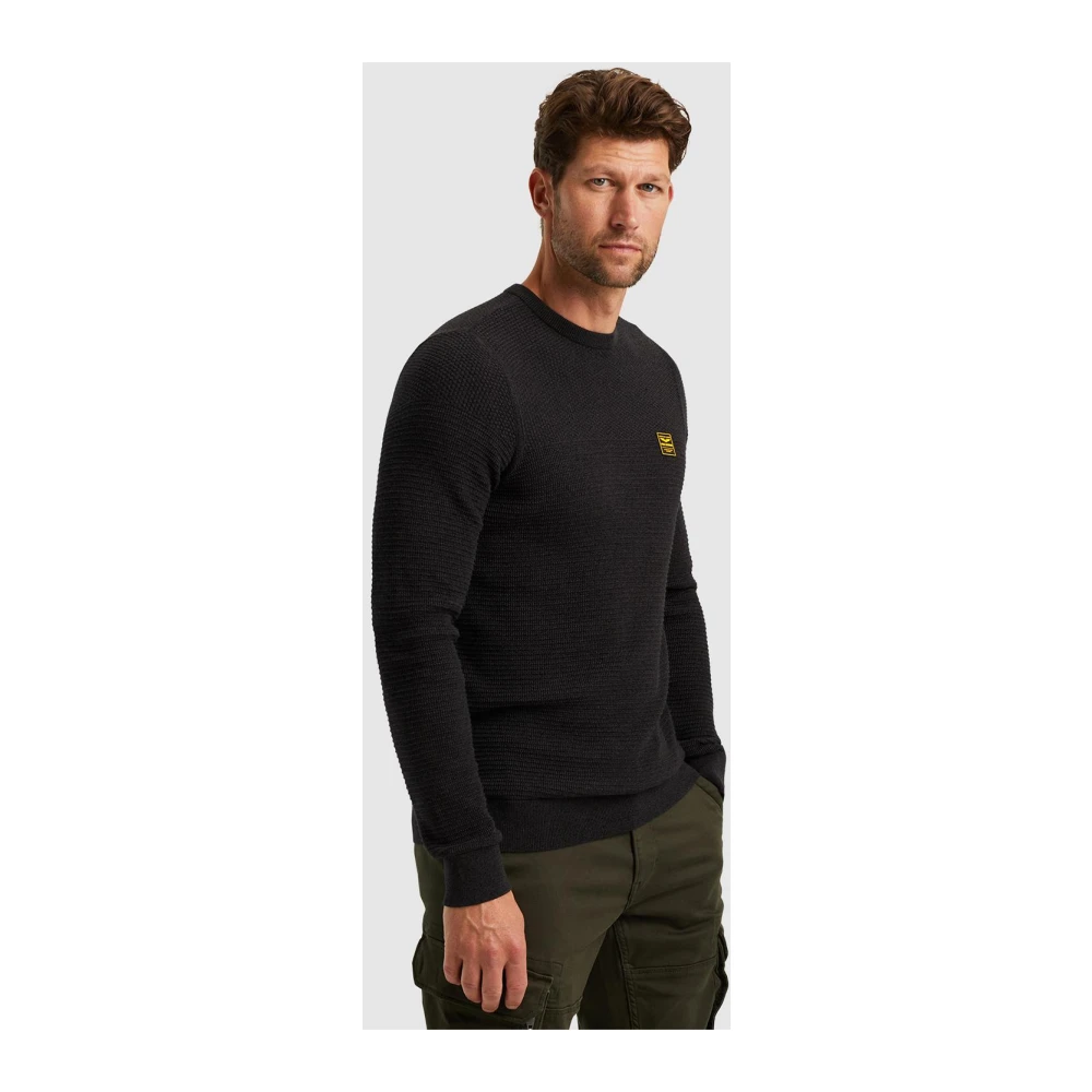 PME Legend Gestructureerde katoenen trui Black Heren