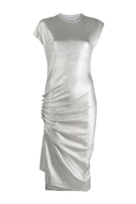 Draperad Lurex Midiklänning