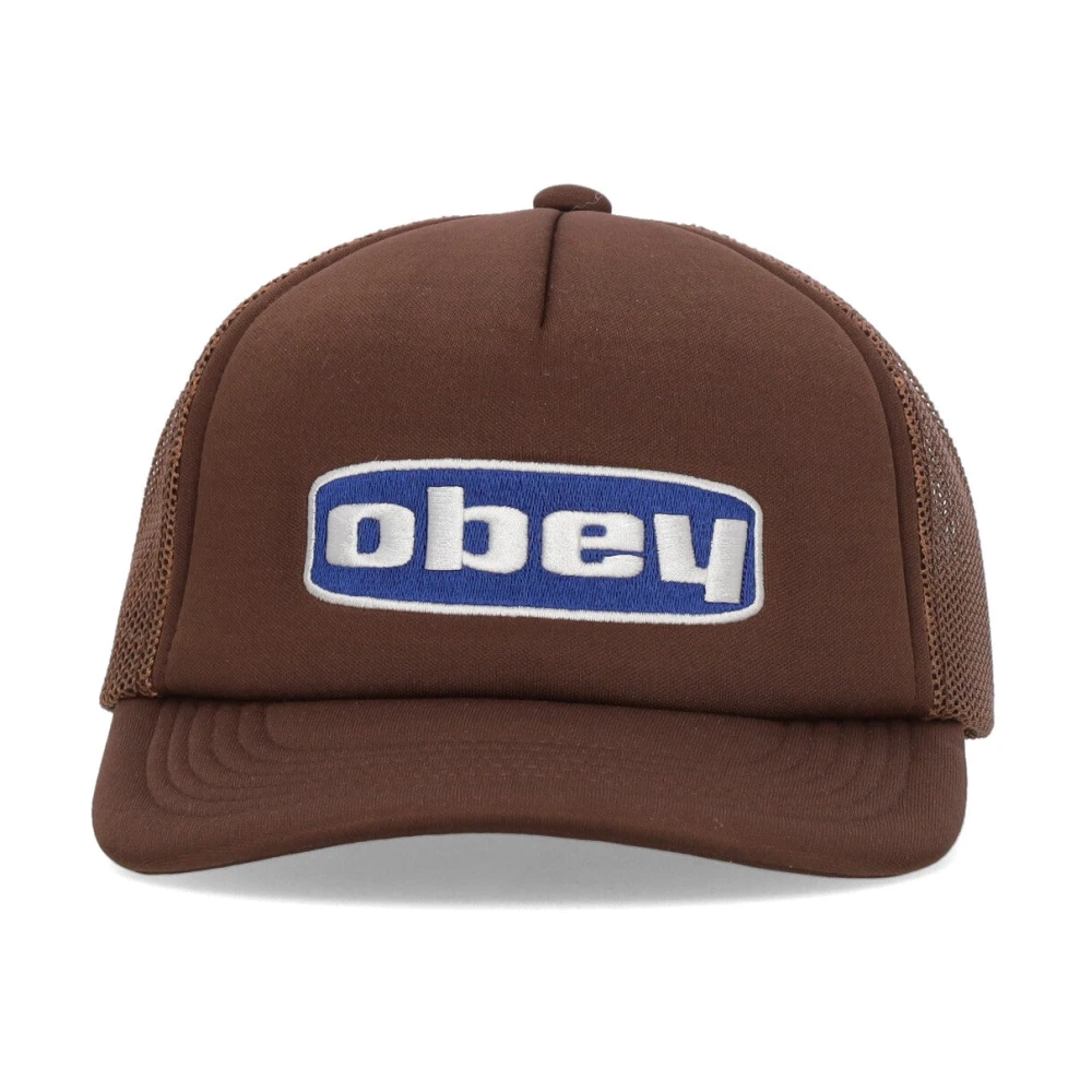 Obey Donkerbruine Curvy Trucker Hat Brown Unisex