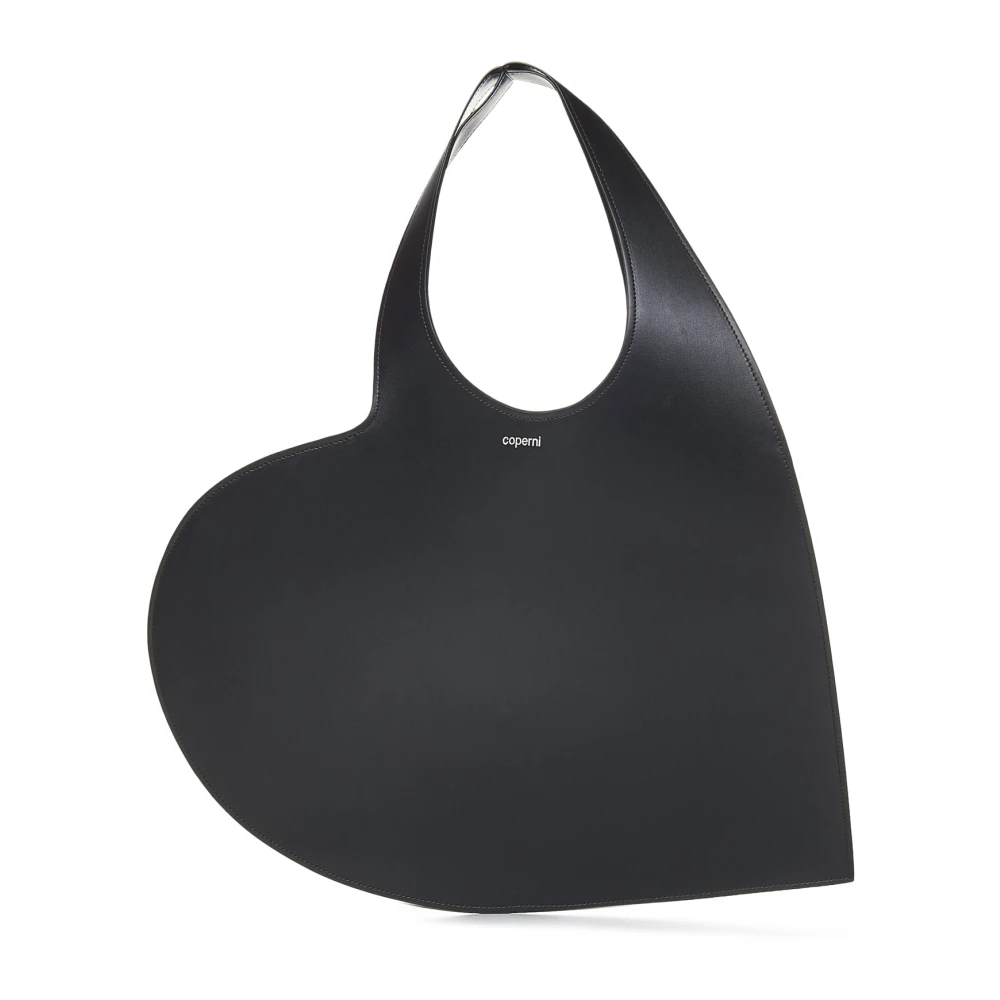 Coperni Women's Black Leather Heart-Shaped Handbag - Shoulder Bags - One Size - Bags