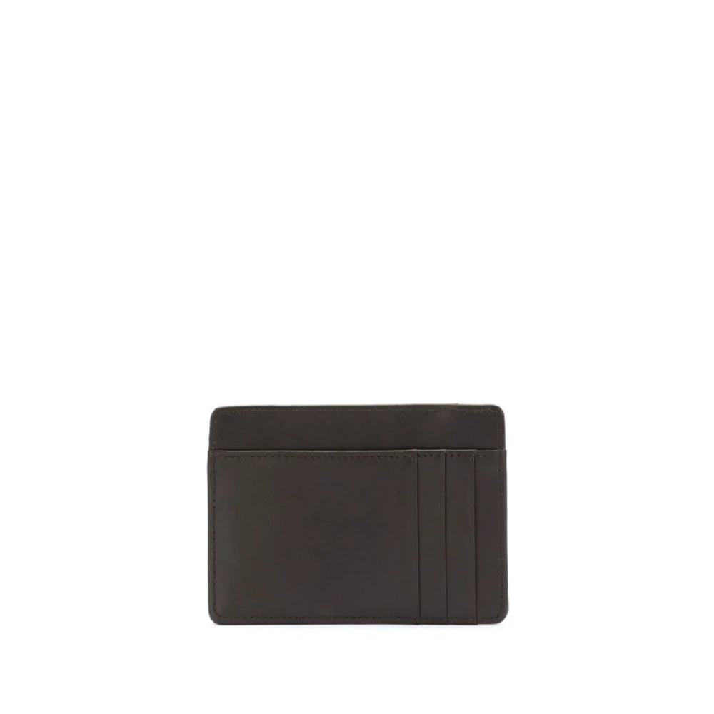Dolce & Gabbana Zwarte Monogram Portemonnee Kaartsleuven Black Heren