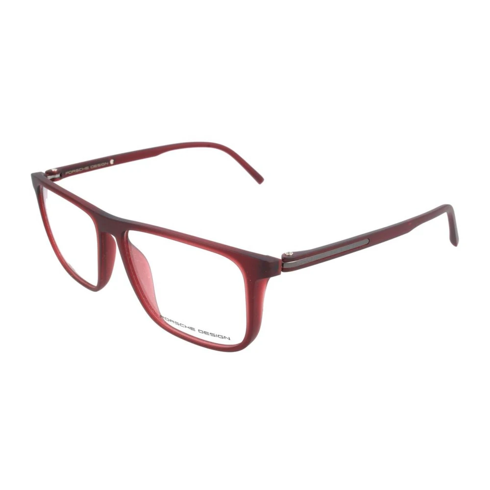 Porsche Design Rode Acetaat Herenmonturen met Wijzerplaat Red Heren