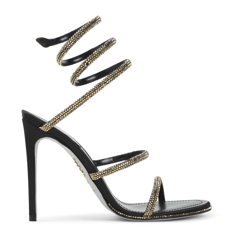 René Caovilla Black High Heel Sandals, Female, 7 Uk, High-Heel Sandal