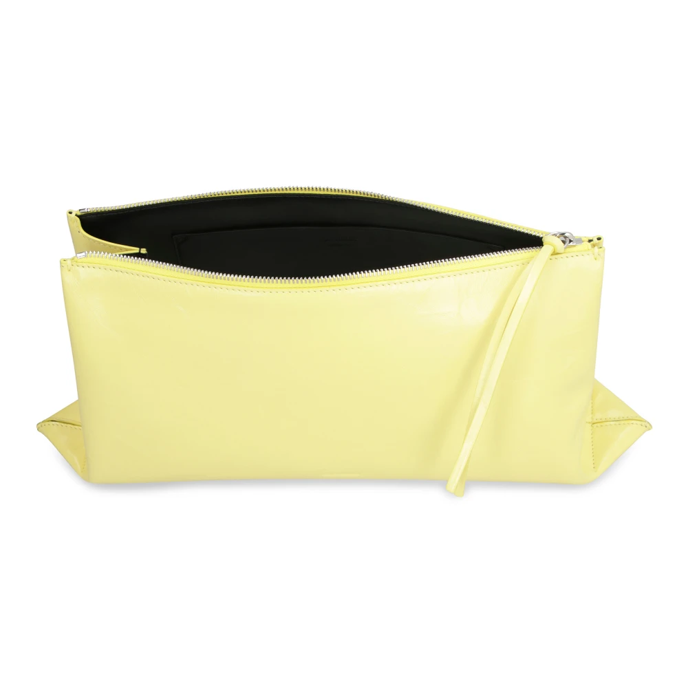 Jil Sander Stijlvolle Leren Clutch Tas Yellow Dames