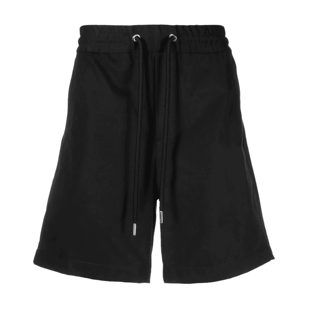 Moncler Men's Black Cotton Shorts With Drawstring Waistband