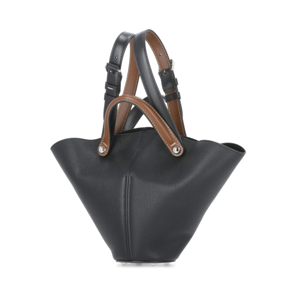 Maison Margiela Zwarte leren handtas met contrasterende handvatten Black Dames