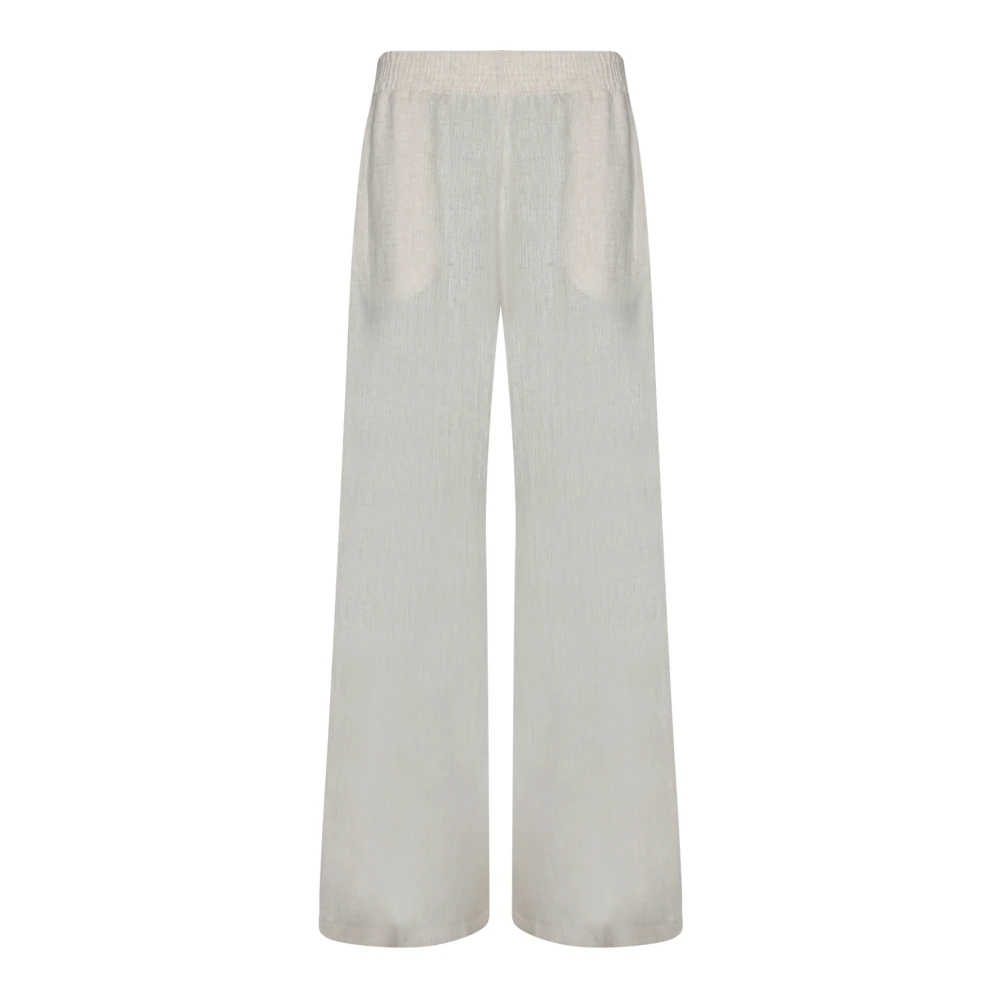 Fabiana Filippi Wijde linnen broek met elastische taille Beige Dames