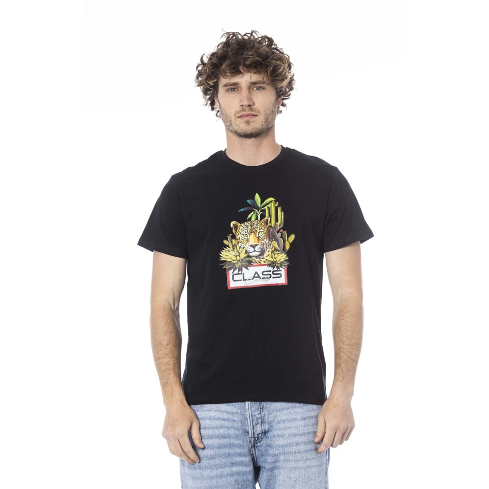 Cavalli Class Logo Print Korte Mouw T-shirt Black Heren