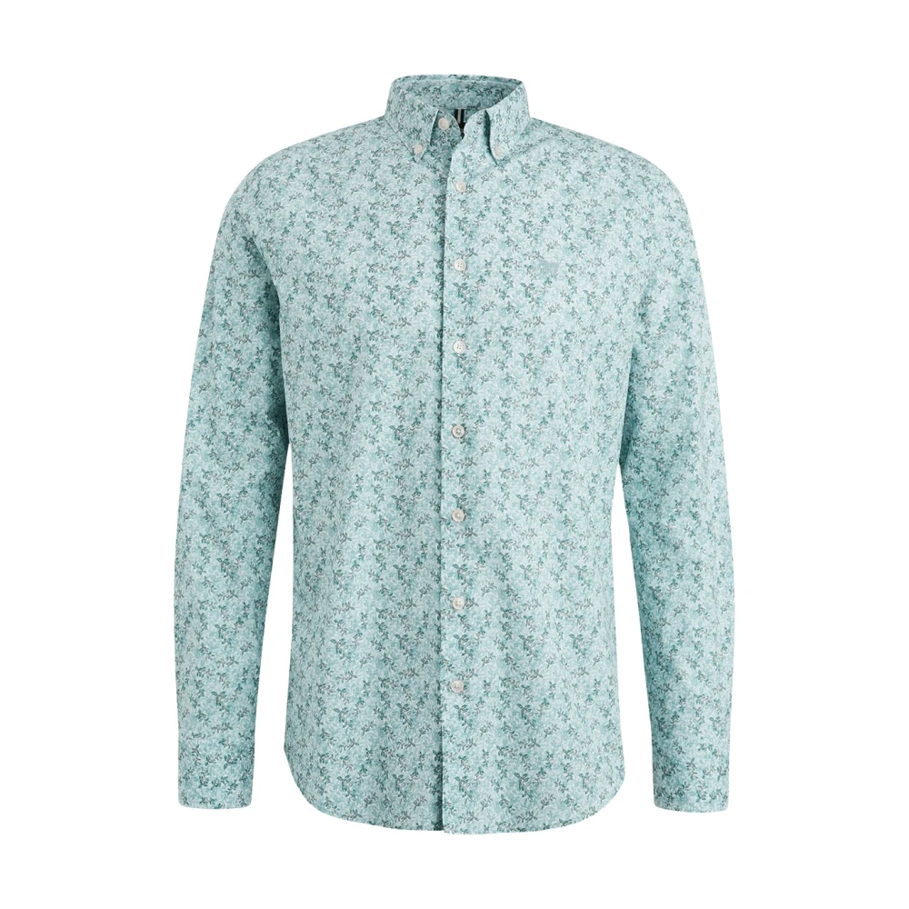Vanguard Gedrukt lang mouw poplin overhemd Blue Heren