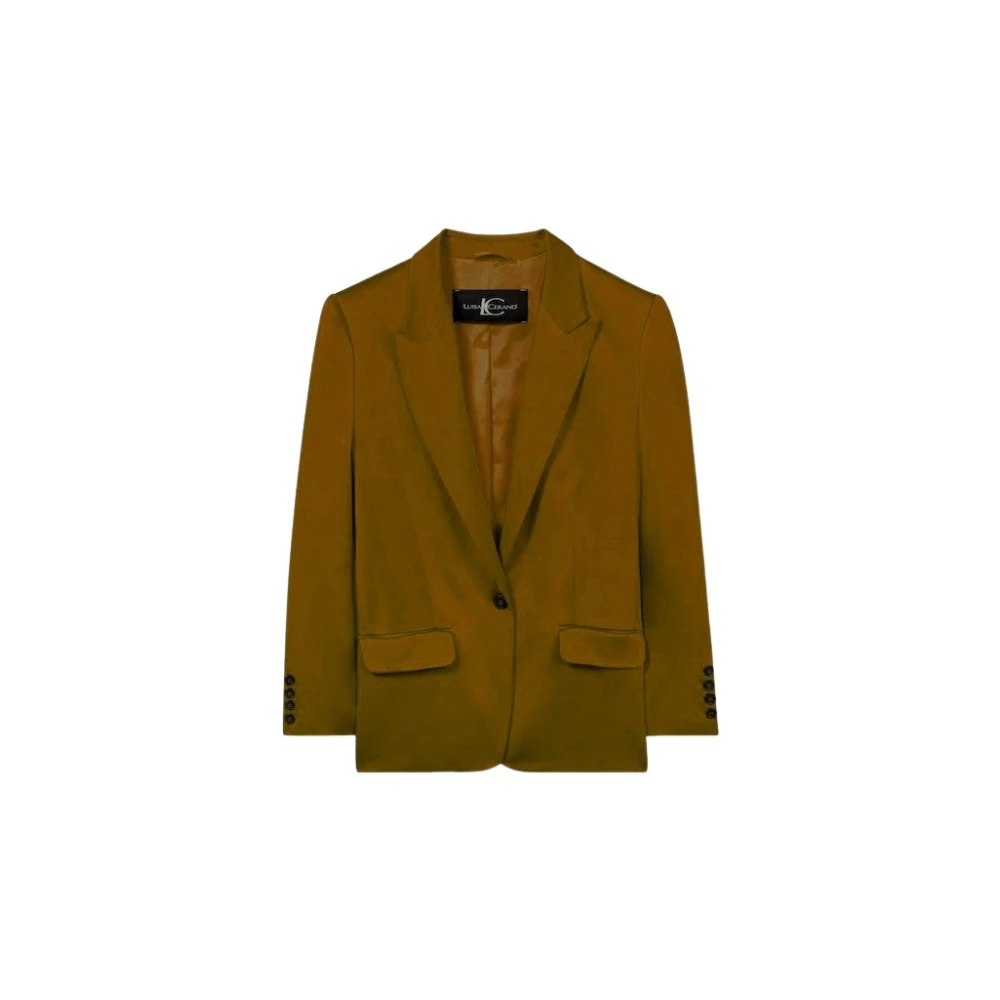Luisa Cerano Women's Brown Miso Satin Blazer - Blazers - Xl - Jackets