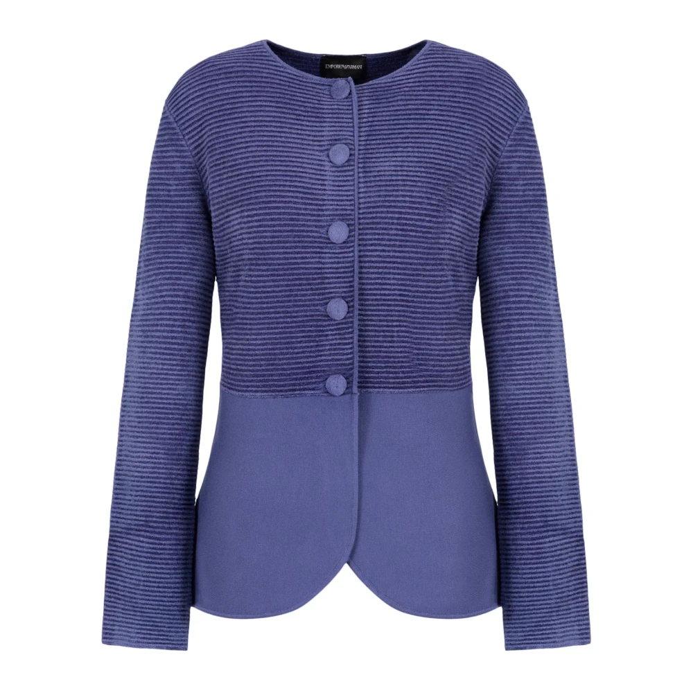 Emporio Armani Stijlvolle jassen met voorste knopen Blue Dames