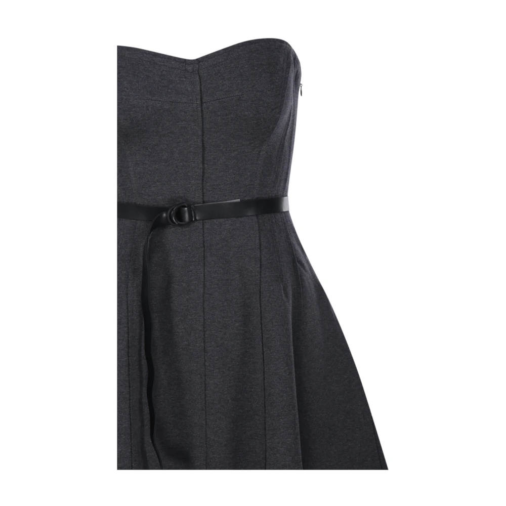Norma Kamali Heather Grey Strapless Mini Jurk Gray Dames