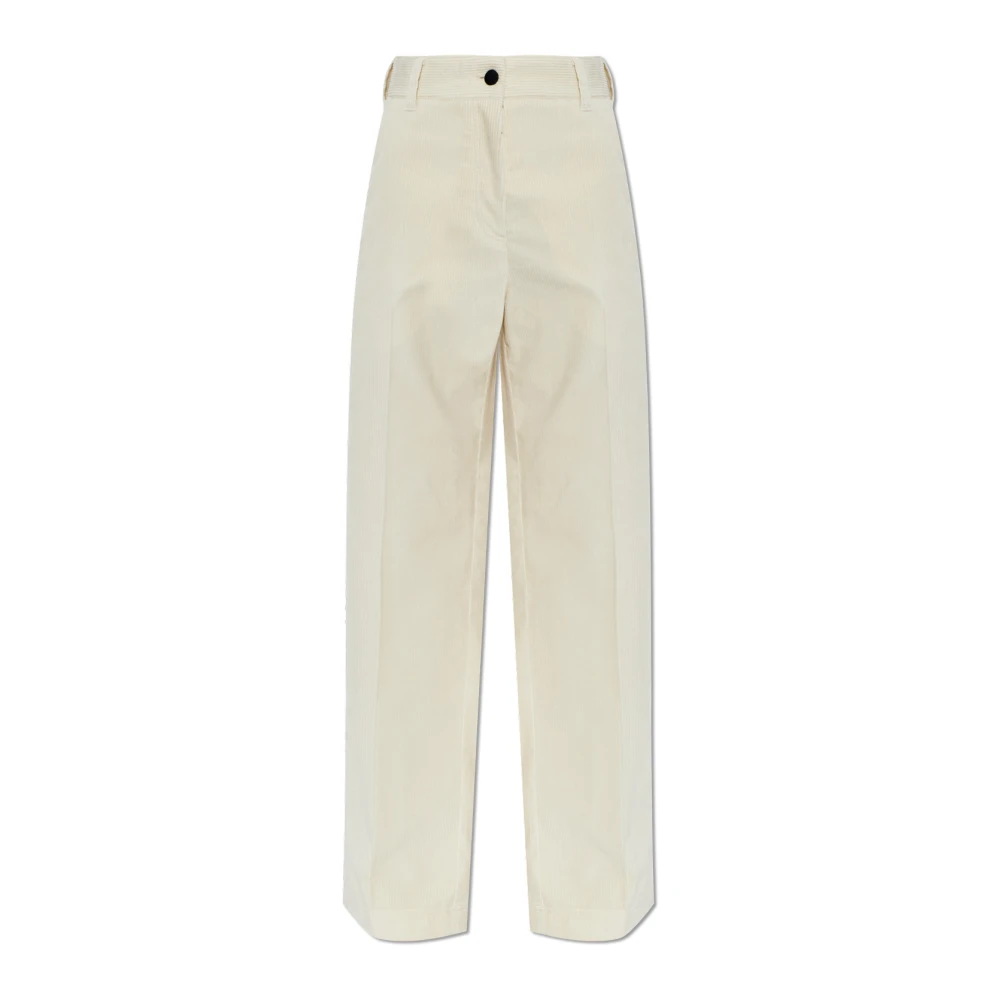 Moncler , Wide Trousers, Female, Beige, S, Wide-Leg Trousers
