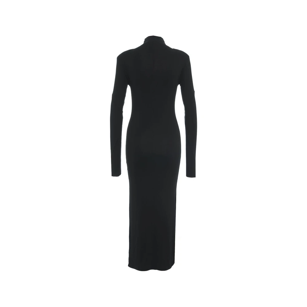Thom Krom Zwarte Jurk met Schoudervullingen Aw24 Black Dames
