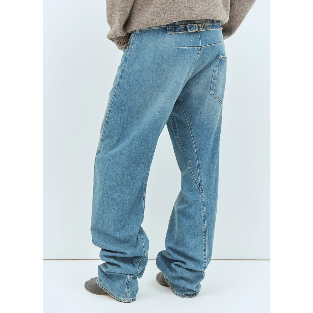 Maison Margiela Verstelbare Diagonale Naad Jeans Blue Heren