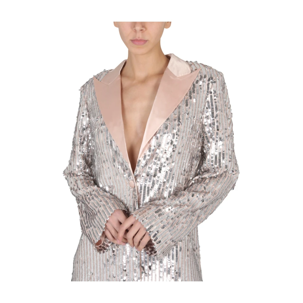 Rotate Birger Christensen Sequined Blazer Gray Dames
