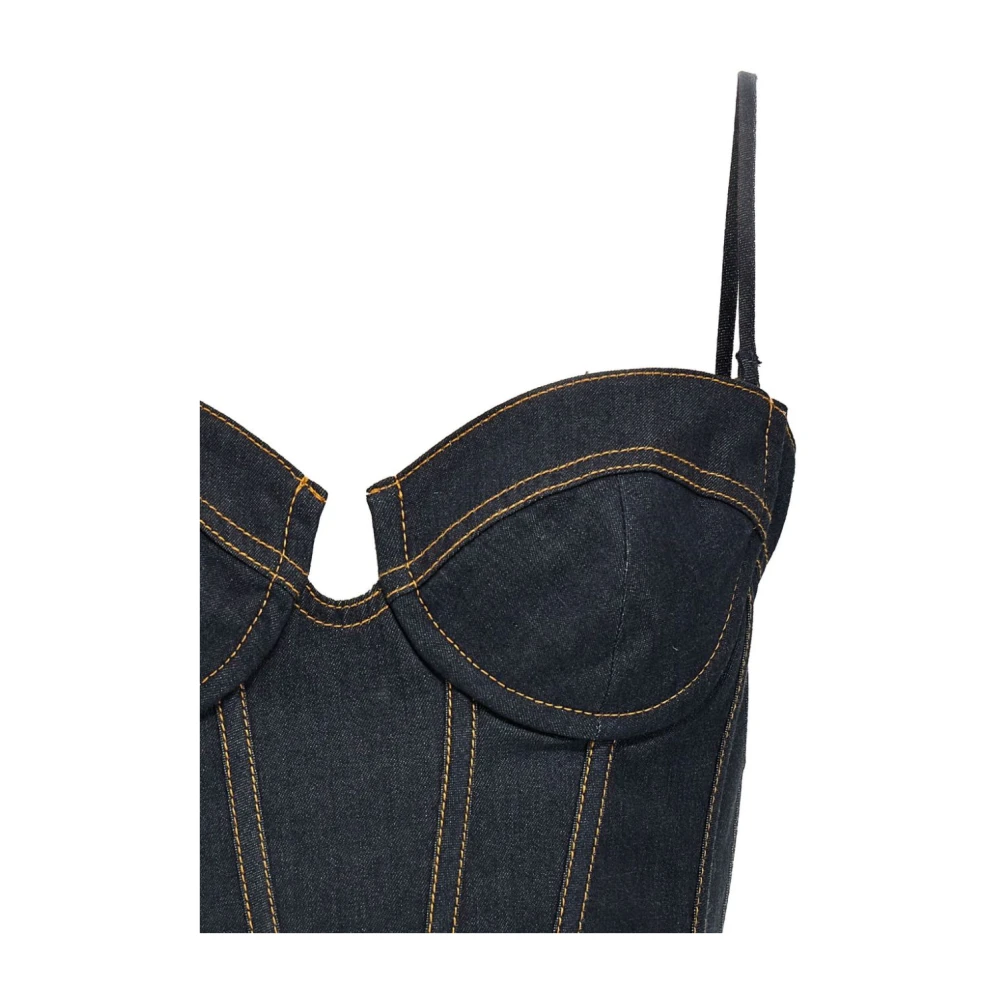 Zimmermann Blauwe Denim Korset Shirt met Gerimpeld Detail Blue Dames