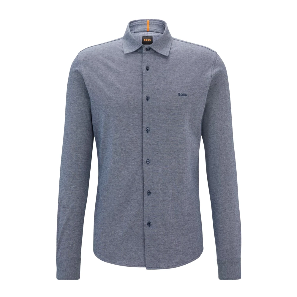 Hugo Boss Heren Mysoft Lange Mouwen Overhemd Blue Heren